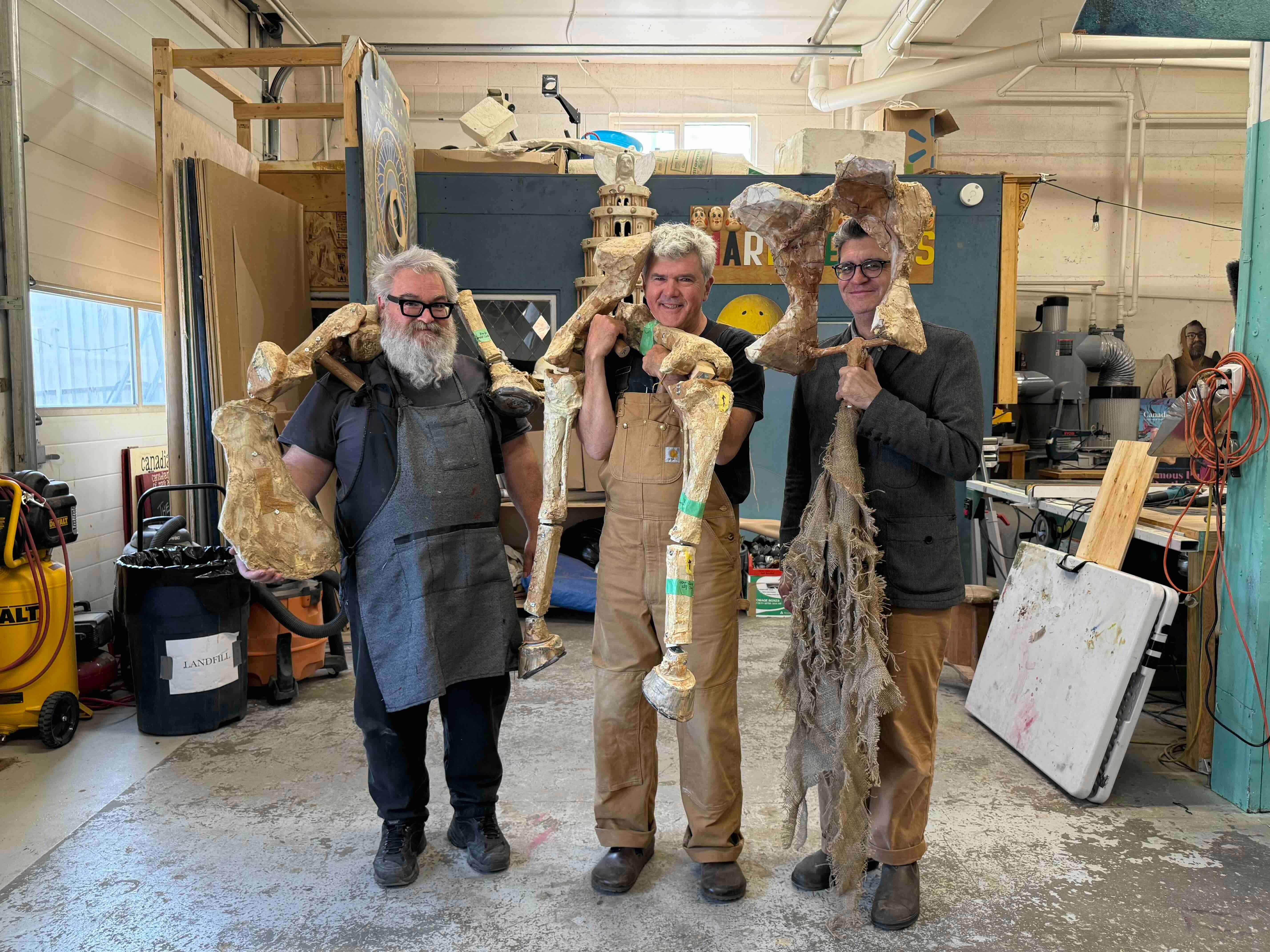 The Old Trout Puppet Workshop’s Pityu Kenderes, Pete Balkwill and Judd Palmer. Photo supplied by ATP.
